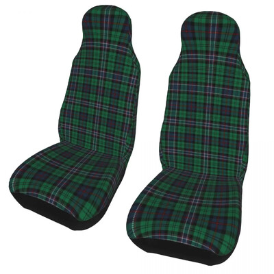 Huse universale pentru scaune auto personalizate în carouri, verde tartan, potrivite pentru mașini, camioane, SUV sau furgonete, cu textura pentru husă auto, 2 buc.