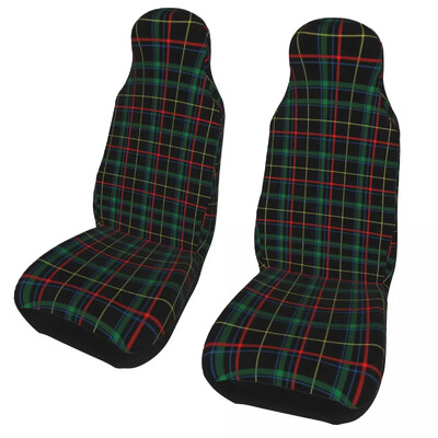 Huse universale pentru scaune auto personalizate în carouri, verde tartan, potrivite pentru mașini, camioane, SUV sau furgonete, cu textura pentru husă auto, 2 buc.