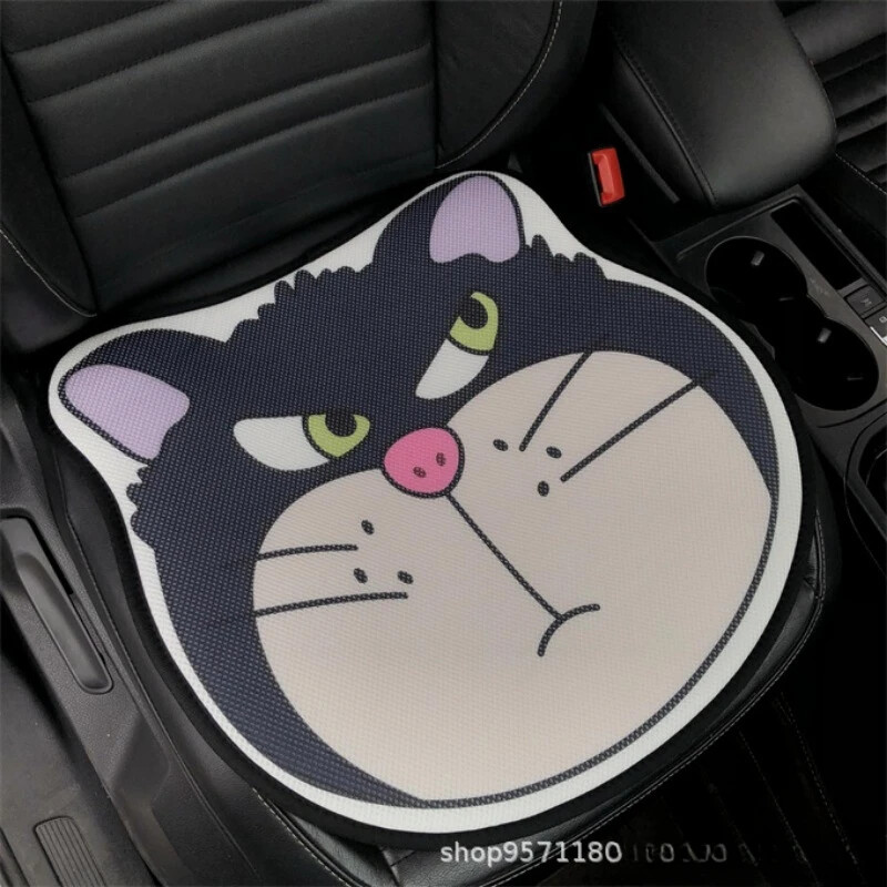 Noua pernă de pernă pentru scaun auto din desene animate Huse pentru scaune celulare, în patru anotimpuri, set de perne automate anti-alunecare, universale, respirabile, Suport lombar