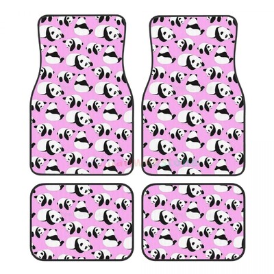 Cute Panda 4PCS Crystal Velvet sieviešu automašīnu grīdas paklājiņš, pretapaugšanas auto grīdas paklājiņš automašīnu salona piederumi