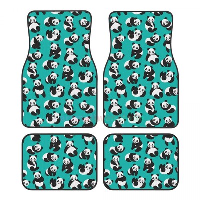 Cute Panda 4PCS Crystal Velvet sieviešu automašīnu grīdas paklājiņš, pretapaugšanas auto grīdas paklājiņš automašīnu salona piederumi