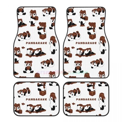 Cute Panda 4PCS Crystal Velvet sieviešu automašīnu grīdas paklājiņš, pretapaugšanas auto grīdas paklājiņš automašīnu salona piederumi