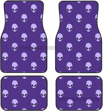 Green Alien Moon OZN Covorașe de podea pentru mașină față din spate Set complet de 4 covoare antiderapante din cauciuc pentru picior accesorii de interior pentru mașini