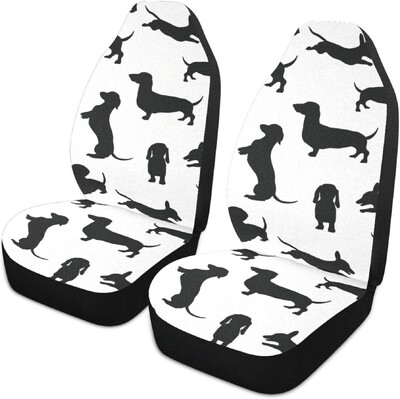 Husă pentru scaun auto Labele de teckel cu animale Imprimeu drăguț pentru femei, fete, covoraș decorativ pentru auto, potrivire universală pentru mașină SUV Sedan