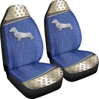 Husă pentru scaun auto Labele de teckel cu animale Imprimeu drăguț pentru femei, fete, covoraș decorativ pentru auto, potrivire universală pentru mașină SUV Sedan