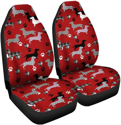 Husă pentru scaun auto Labele de teckel cu animale Imprimeu drăguț pentru femei, fete, covoraș decorativ pentru auto, potrivire universală pentru mașină SUV Sedan