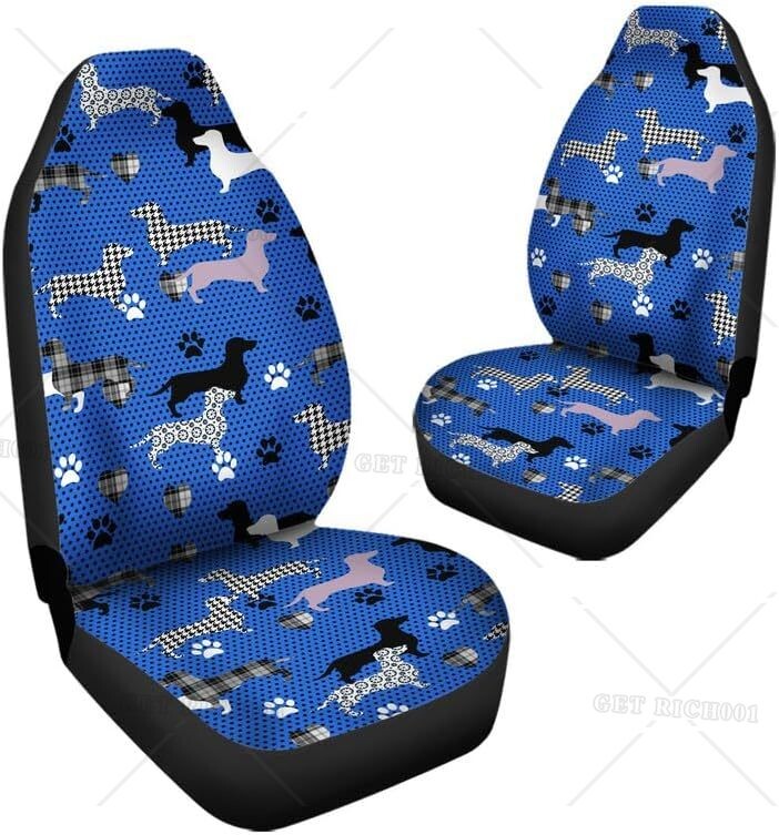 Husă pentru scaun auto Labele de teckel cu animale Imprimeu drăguț pentru femei, fete, covoraș decorativ pentru auto, potrivire universală pentru mașină SUV Sedan