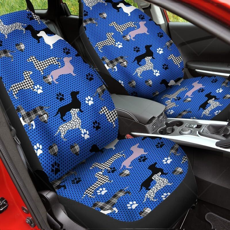 Husă pentru scaun auto Labele de teckel cu animale Imprimeu drăguț pentru femei, fete, covoraș decorativ pentru auto, potrivire universală pentru mașină SUV Sedan