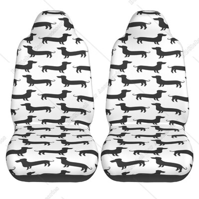 Dachshund Silhouette Huse pentru scaune auto Huse pentru scaune față vehiculului Protecție universală pentru scaune 2 buc