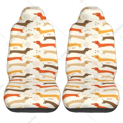 Dachshund Silhouette Huse pentru scaune auto Huse pentru scaune față vehiculului Protecție universală pentru scaune 2 buc
