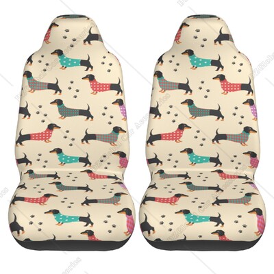 Dachshund Silhouette Huse pentru scaune auto Huse pentru scaune față vehiculului Protecție universală pentru scaune 2 buc