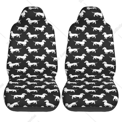 Dachshund Silhouette Huse pentru scaune auto Huse pentru scaune față vehiculului Protecție universală pentru scaune 2 buc