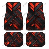 Covor de podea pentru mașină, negru, roșu, abstract