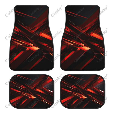 Covor de podea pentru mașină, negru, roșu, abstract
