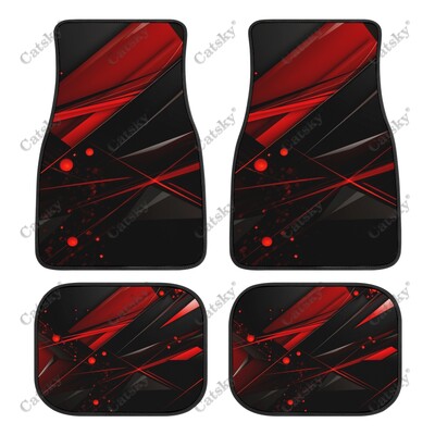 Covor de podea pentru mașină, negru, roșu, abstract