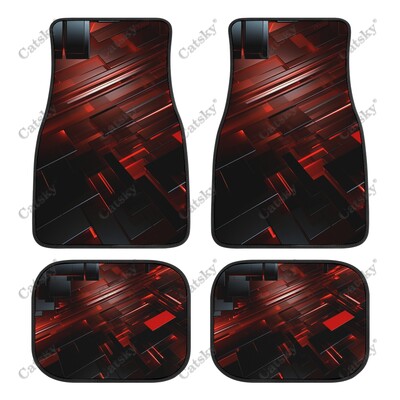 Covor de podea pentru mașină, negru, roșu, abstract