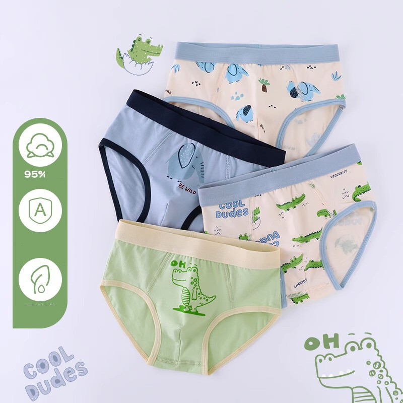 Berniukų apatinis trikotažas, vaikiška A klasė, berniukų grynos medvilnės boksai, vidutinės ir didelės vaikiškos trikampės animacinės kelnės, vientisas pristatymas