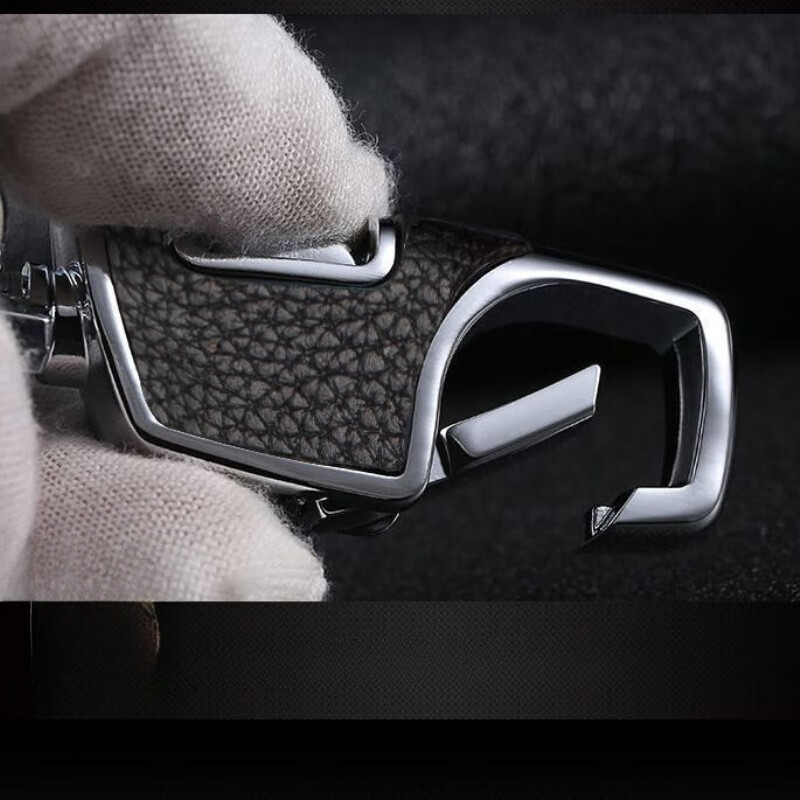 Lanț de chei pentru mașină deschis cu un clic, inel dublu, metal îngroșat, rezistent la pierderi, lanț portabil pentru curea pentru bărbați, simplu și la modă