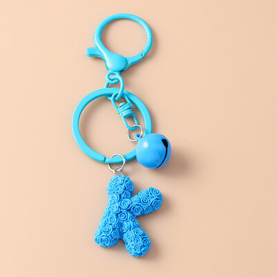 Breloc cu clopoțel cu litere colorate la modă pentru suport de cheie de mașină Femei Bărbați Poșetă de mână pandantiv Breloc Accesorii Bijuterii DIY Cadouri