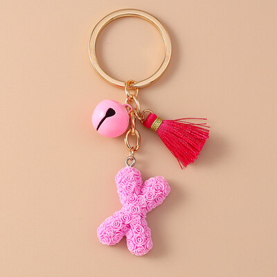 Breloc cu clopoțel cu litere colorate la modă pentru suport de cheie de mașină Femei Bărbați Poșetă de mână pandantiv Breloc Accesorii Bijuterii DIY Cadouri