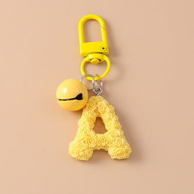 Breloc cu clopoțel cu litere colorate la modă pentru suport de cheie de mașină Femei Bărbați Poșetă de mână pandantiv Breloc Accesorii Bijuterii DIY Cadouri