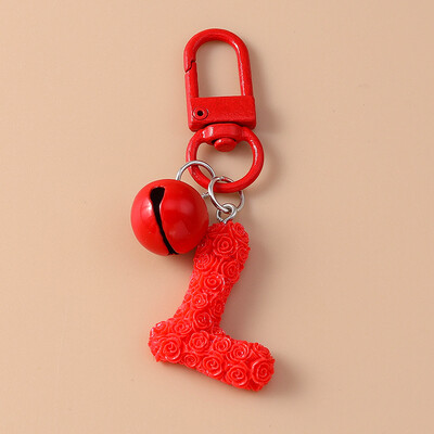 Breloc cu clopoțel cu litere colorate la modă pentru suport de cheie de mașină Femei Bărbați Poșetă de mână pandantiv Breloc Accesorii Bijuterii DIY Cadouri