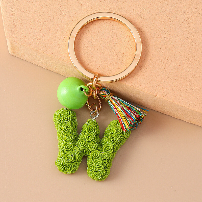 Breloc cu clopoțel cu litere colorate la modă pentru suport de cheie de mașină Femei Bărbați Poșetă de mână pandantiv Breloc Accesorii Bijuterii DIY Cadouri