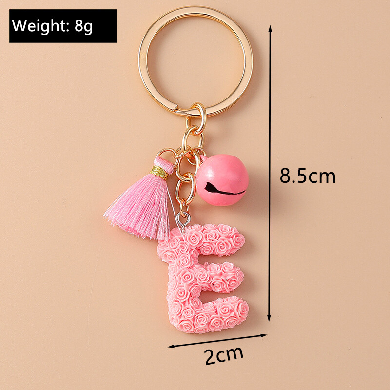 Breloc cu clopoțel cu litere colorate la modă pentru suport de cheie de mașină Femei Bărbați Poșetă de mână pandantiv Breloc Accesorii Bijuterii DIY Cadouri