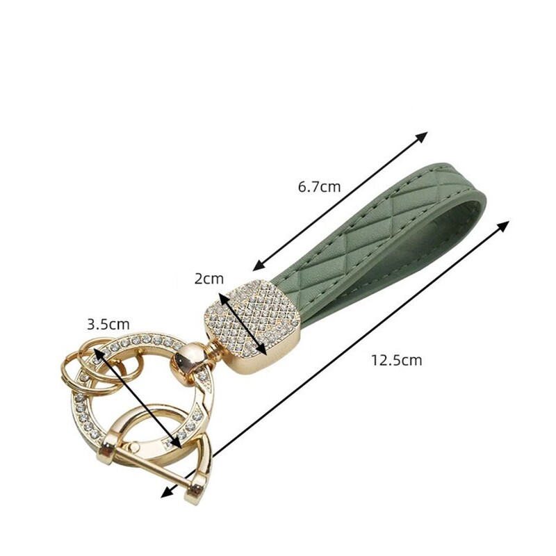 PU ādas automašīnas atslēgu piekariņu kulons spīdīgs kristāla atslēgu piekariņa ķēdes turētājs auto somas piederumu dāvanai augstas kvalitātes izturīgs atslēgu piekariņš