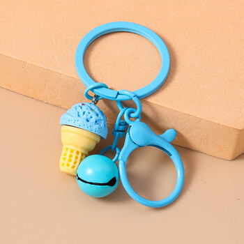 Cute Food Keychain Resin Summer παγωτό μπρελόκ για γυναίκες Ανδρικές τσάντες με κλειδί αυτοκινήτου Κρεμαστό μπρελόκ Μπρελόκ Αξεσουάρ DIY