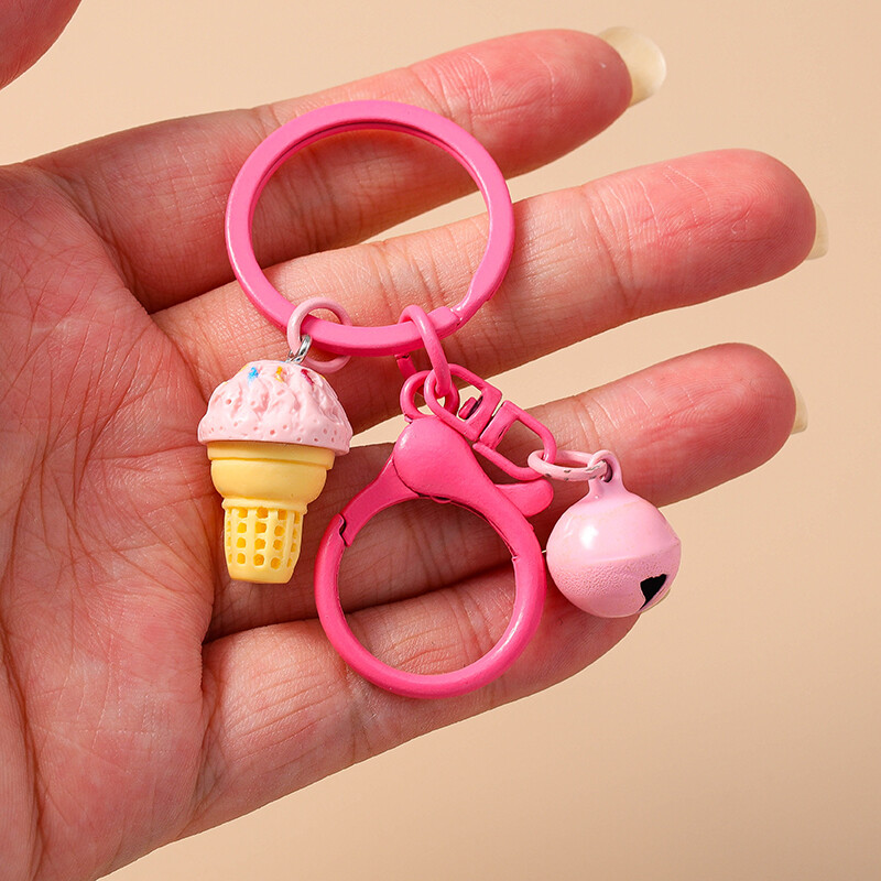Jauki pārtikas atslēgu piekariņi sveķu vasaras saldējuma čaumalu atslēgu piekari sievietēm vīriešiem automašīnu atslēgu rokassomu kulonu atslēgu piekariņi DIY aksesuāri