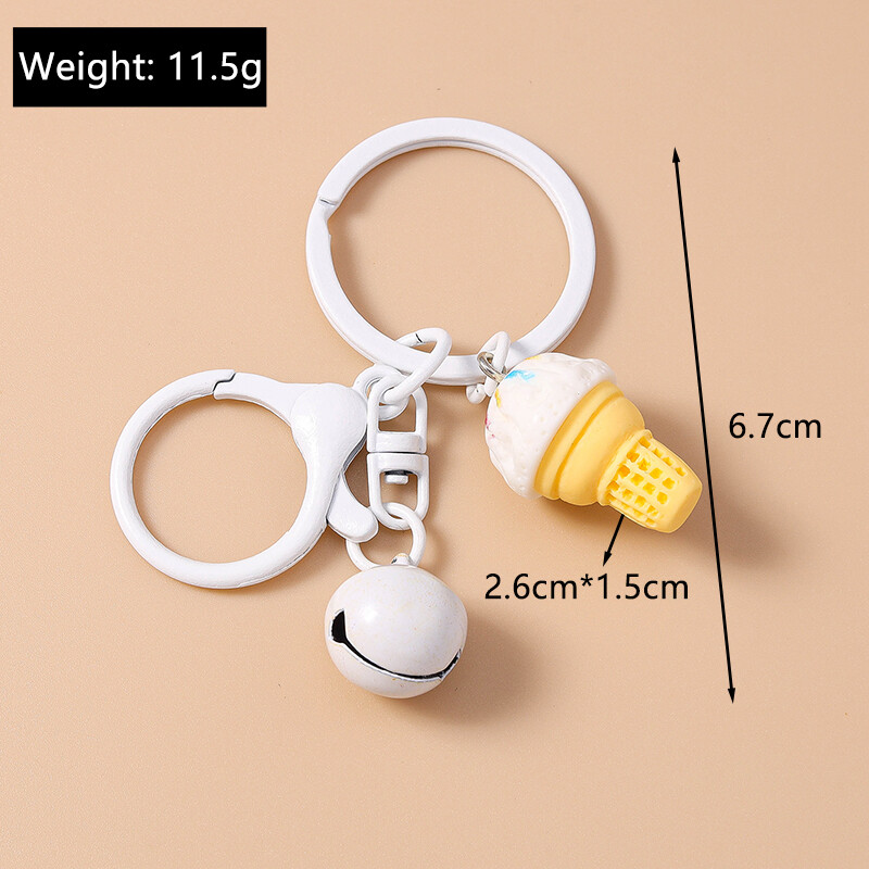 Jauki pārtikas atslēgu piekariņi sveķu vasaras saldējuma čaumalu atslēgu piekari sievietēm vīriešiem automašīnu atslēgu rokassomu kulonu atslēgu piekariņi DIY aksesuāri