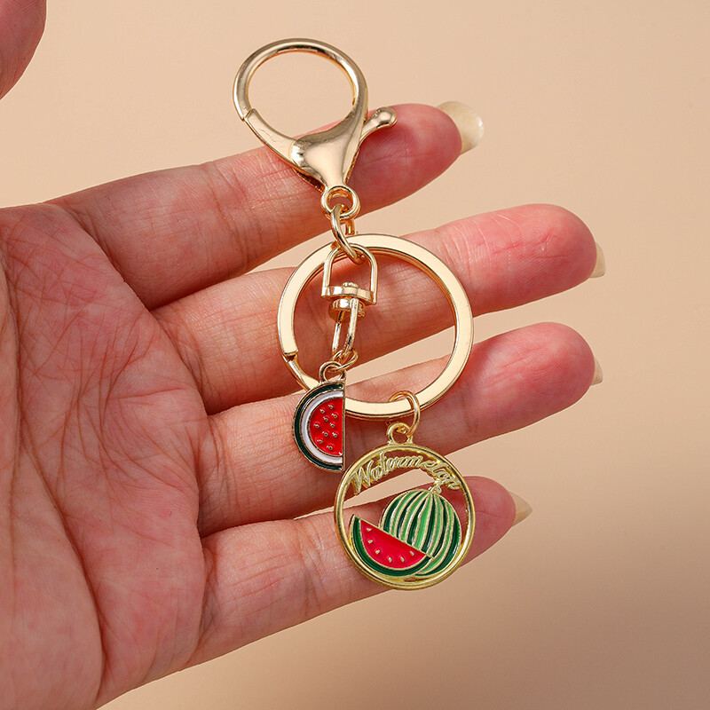 Mīlīgs augļu arbūzu vīnogu atslēgu piekariņš automašīnas atslēgu turētājam sievietēm vīriešiem rokassomu kulonu atslēgu piekari Aksesuāri DIY rotaslietas dāvanas