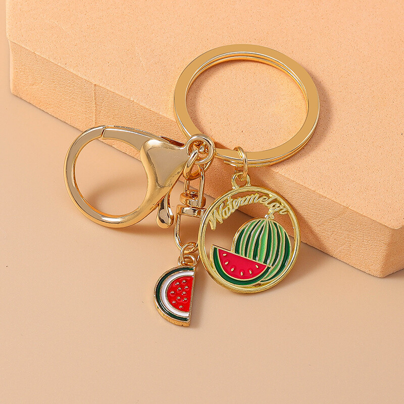 Mīlīgs augļu arbūzu vīnogu atslēgu piekariņš automašīnas atslēgu turētājam sievietēm vīriešiem rokassomu kulonu atslēgu piekari Aksesuāri DIY rotaslietas dāvanas