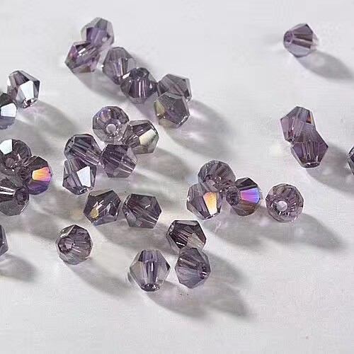 DIY juvelierizstrādājumu aksesuāri diametrs 4mm romba krāsaina kristāla stikla smailas krelles ar rokām darinātas krelles rokassprādzes matadata aksesuāri