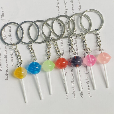 1 buc/3 buc brelocuri cu bomboane acadele multicolore pentru femei prietene drăguț creativ amuzant 3D brelocuri alimentare cutie de geanți bijuterii pentru chei de mașină