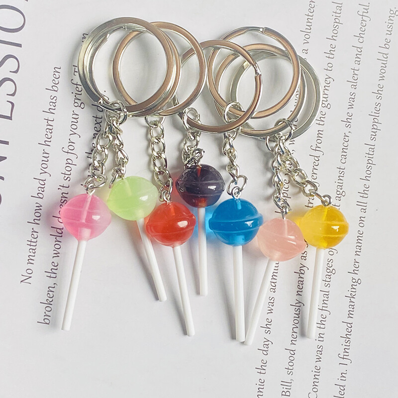 1 buc/3 buc brelocuri cu bomboane acadele multicolore pentru femei prietene drăguț creativ amuzant 3D brelocuri alimentare cutie de geanți bijuterii pentru chei de mașină