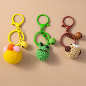 Breloc cu animale din desene animate, tricotat manual, câine, broască, breloc cu pandantiv pentru femei, bărbați, cheie mașină, geantă, brelocuri, accesorii bricolaj