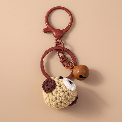 Breloc cu animale din desene animate, tricotat manual, câine, broască, breloc cu pandantiv pentru femei, bărbați, cheie mașină, geantă, brelocuri, accesorii bricolaj
