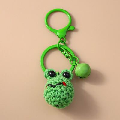 Breloc cu animale din desene animate, tricotat manual, câine, broască, breloc cu pandantiv pentru femei, bărbați, cheie mașină, geantă, brelocuri, accesorii bricolaj