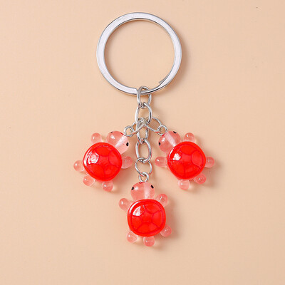 Breloc cu broasca testoasa animala din rasina colorata la moda pentru femei barbati chei masina geanta de mana pandantiv brelocuri bricolaj accesorii bijuterii