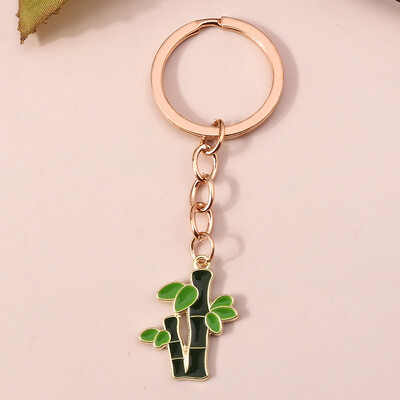 Mīlīgs emaljas kļavu lapu kaktuss atslēgu piekariņš Panda atslēgu piekariņi kuloni sievietēm meitenēm rokassomu aksesuāri DIY rotaslietas dāvanas