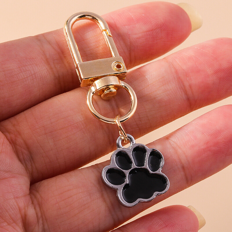 Breloc cu amprentă de câine din desene animate pentru femei bărbați chei mașini geantă pandantive Brelocuri Accesorii DIY bijuterii Cadouri