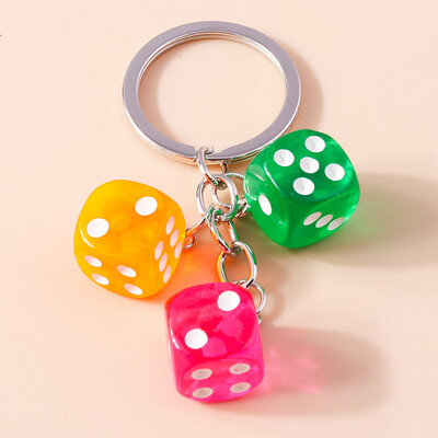 Breloc cu zaruri 3D din rășină de desene animate pentru cheia mașinii Cadouri de suvenir pentru femei bărbați poșetă poșetă pandantiv breloc accesorii bricolaj