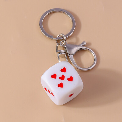 Breloc cu zaruri 3D din rășină de desene animate pentru cheia mașinii Cadouri de suvenir pentru femei bărbați poșetă poșetă pandantiv breloc accesorii bricolaj