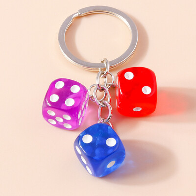 Breloc cu zaruri 3D din rășină de desene animate pentru cheia mașinii Cadouri de suvenir pentru femei bărbați poșetă poșetă pandantiv breloc accesorii bricolaj