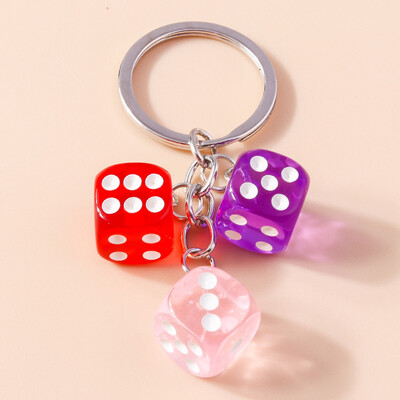 Breloc cu zaruri 3D din rășină de desene animate pentru cheia mașinii Cadouri de suvenir pentru femei bărbați poșetă poșetă pandantiv breloc accesorii bricolaj