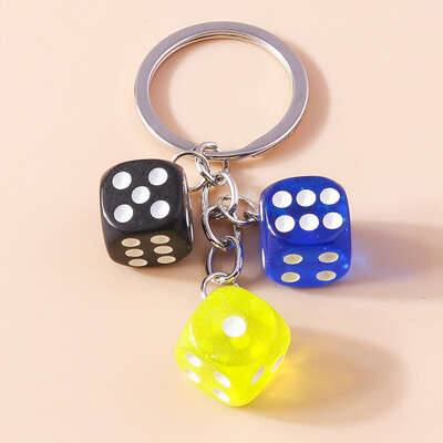 Breloc cu zaruri 3D din rășină de desene animate pentru cheia mașinii Cadouri de suvenir pentru femei bărbați poșetă poșetă pandantiv breloc accesorii bricolaj
