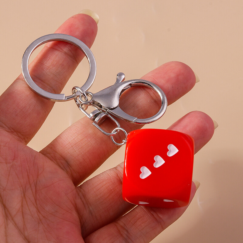 Breloc cu zaruri 3D din rășină de desene animate pentru cheia mașinii Cadouri de suvenir pentru femei bărbați poșetă poșetă pandantiv breloc accesorii bricolaj