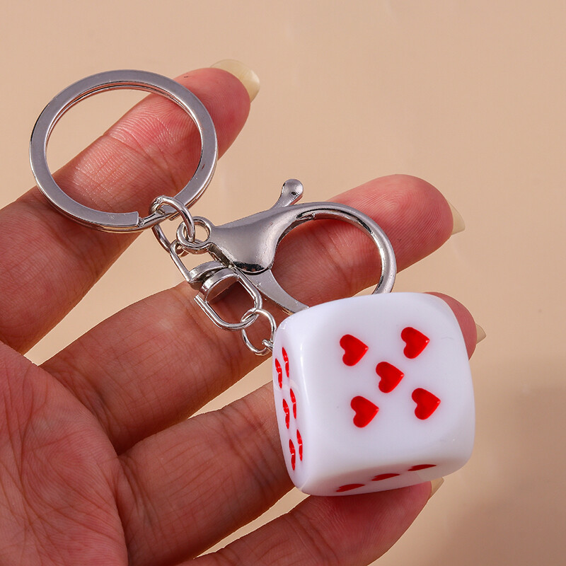 Breloc cu zaruri 3D din rășină de desene animate pentru cheia mașinii Cadouri de suvenir pentru femei bărbați poșetă poșetă pandantiv breloc accesorii bricolaj